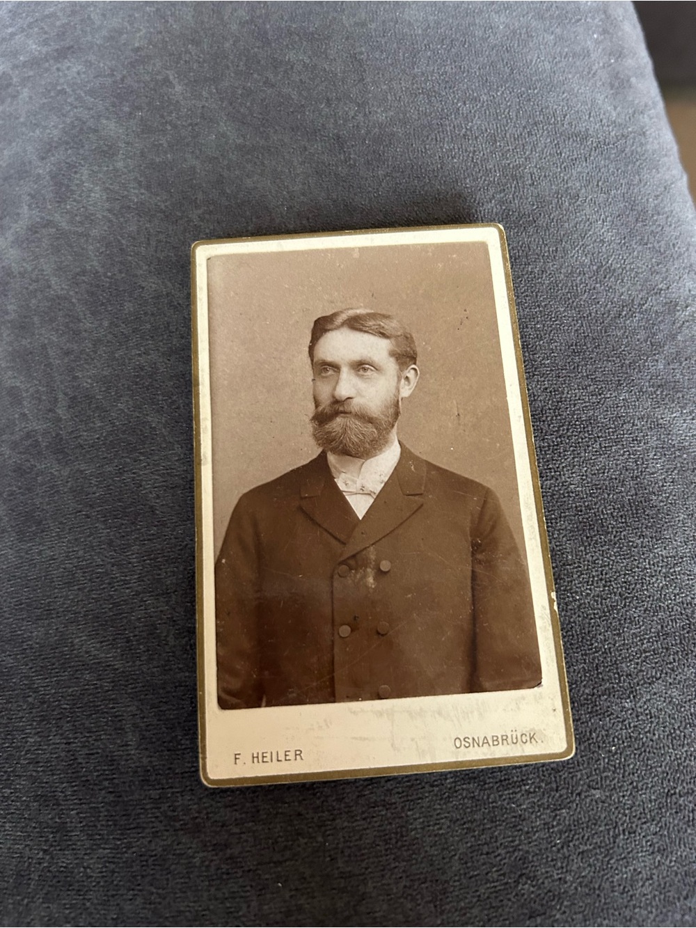 Vintage Men's Pocket Photo Card – Brown Portrait